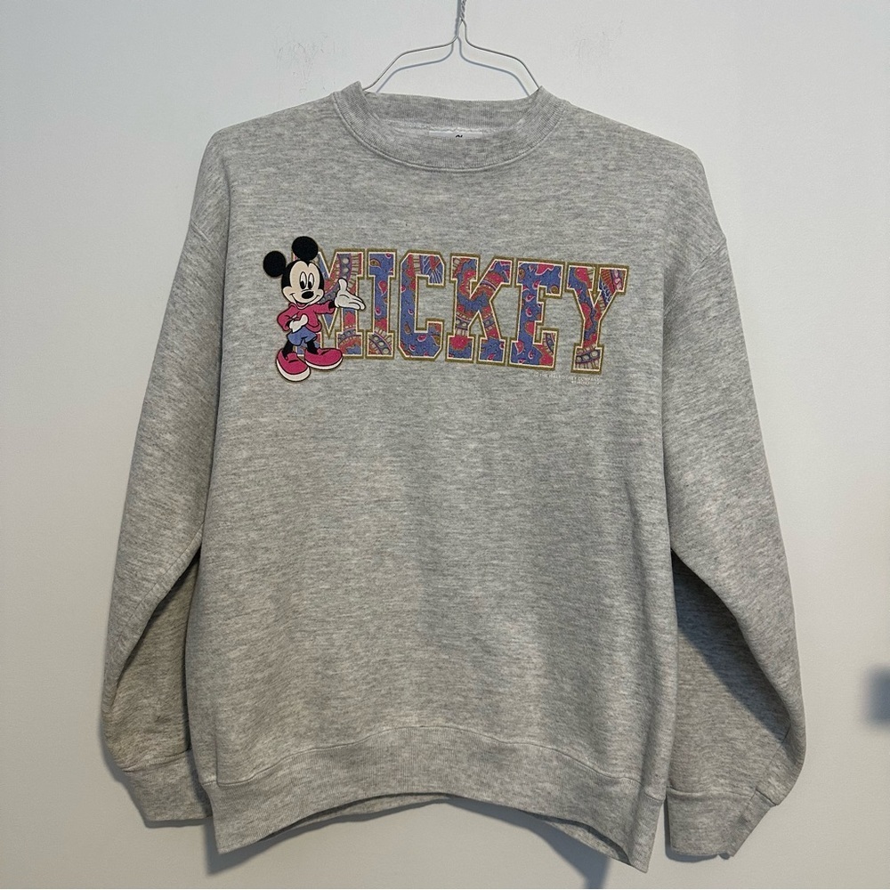 Vintage Disney Velva Sheen Mickey Mouse grey paisley print sweatshirt